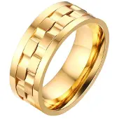 Mendes Jewelry heren ring Verguld Edelstaal Tandwiel-21mm