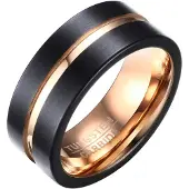 Mendes Heren ring Wolfraam Verguld Rosegoud 8mm-21.5mm