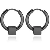 LGT JWLS Stalen creolen Flexible Square Black-16mm