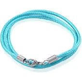 LGT JWLS LGT Jewels waxkoord ketting Turquoise - 2.5mm-65cm