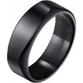 Mendes Zwarte heren ring gepolijst Staal-21mm