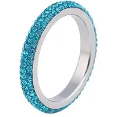 Cilla Jewels ring edelstaal Kristal Blauw-16mm