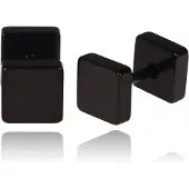 LGT JWLS LGT Jewels Stud oorbellen Square zwart 4mm