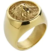 Mendes heren ring Leeuw Edelstaal Goudkleurig-20mm