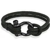 LGT JWLS Nautische heren armband Paracord Edelstaal Anker Army-19cm