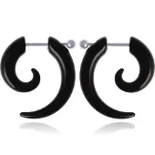 LGT JWLS Stud oorbellen Tribal Bone Zwart-22mm