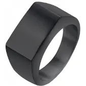 Mendes Zwarte zegelring Edelstaal van Jewelry-21.5mm