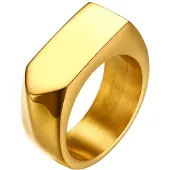 Mendes Vergulde stalen zegelring Jewelry-21.5mm