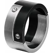 Mendes heren ring edelstaal Schroef Zwart Zilver-21mm
