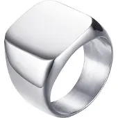 Mendes Stalen zegelring van Zilverkleurig-21mm