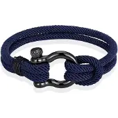 LGT JWLS Nautische heren armband Paracord Edelstaal Anker Navy-19cm