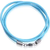 LGT JWLS LGT Jewels waxkoord ketting Lichtblauw - 2.5mm-55cm