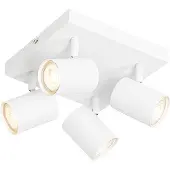 QAZQA Moderne plafondlamp wit 4-lichts verstelbaar vierkant - Jeana