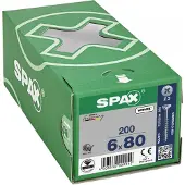 Spax deeldraad universeelschroef platkop 6x80mm PZ (200 Stuks)