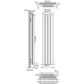 Eastbrook Rosano radiator 57x180cm aluminium 1896W zwart mat