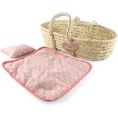 Happy People Wicker Moses Basket (504318) Doll Roze Kinderen