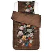 Essenza Dekbedovertrek Beautiful Bouquet Brown Satijn-240 x 200 / 220 cm | Lits-Jumeaux
