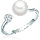 Valero Pearls Ring zilver / wit / parelwit