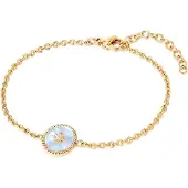 Valero Pearls Armband lichtblauw / goud