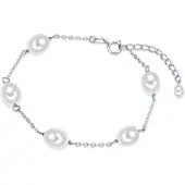 Valero Pearls Armband zilver / parelwit