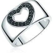 Rafaela Donata Ring zwart / zilver