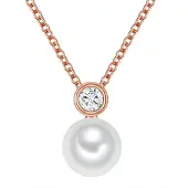 Valero Pearls Ketting rose-goud / parelwit
