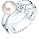 Valero Pearls Ring zilver / parelwit