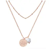 Valero Pearls Ketting rose-goud / parelwit