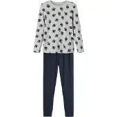 Name it Pyjama 2-delig Nkm Night Set Grijs Gemêleerd | Maat: 110/116