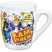 Paper Dreams mok cartoon-stijl kampioen keramiek 325ml blauw/wit