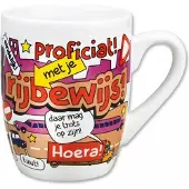 Paper Dreams mok cartoon-stijl rijbewijs keramiek 325ml rood/wit