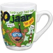 Paper Dreams mok cartoon-stijl 30 jaar keramiek 325ml groen/wit