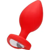 Shots Diamond Heart Butt Plug - Extra Large - Red