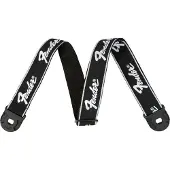 Fender Quick Grip Locking End Strap Black w/ White Running Logo 2"