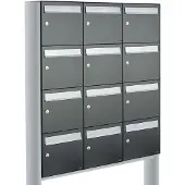 Allux Systeembrievenbus Flow Set 3-Breed, 4-Hoog Op Statief Antraciet