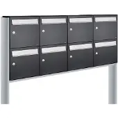Allux Systeembrievenbus Flow Set 4-Breed, 2-Hoog Op Statief Zwart