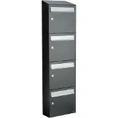 Allux Systeembrievenbus Flow Set 4-Hoog Met Dak Antraciet