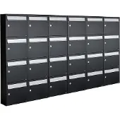 Allux Systeembrievenbus Flow Set 6-Breed, 4-Hoog Zwart