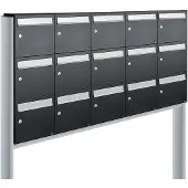 Allux Systeembrievenbus Flow Set 5-Breed, 3-Hoog Op Statief Zwart