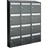 Allux Systeembrievenbus Flow Set 3-Breed, 4-Hoog Met Dak Antraciet