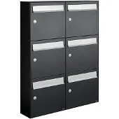 Allux Systeembrievenbus Flow Set 2-Breed, 3-Hoog Zwart