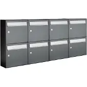 Allux Systeembrievenbus Flow Set 4-Breed, 2-Hoog Antraciet