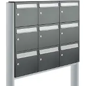 Allux Systeembrievenbus Flow Set 3-Breed, 3-Hoog Op Statief Antraciet