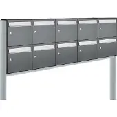 Allux Systeembrievenbus Flow Set 5-Breed, 2-Hoog Op Statief Antraciet