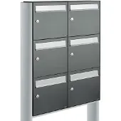 Allux Systeembrievenbus Flow Set 2-Breed, 3-Hoog Op Statief Antraciet