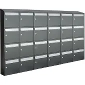 Allux Systeembrievenbus Flow Set 6-Breed, 4-Hoog Met Dak Antraciet
