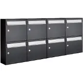 Allux Systeembrievenbus Flow Set 4-Breed, 2-Hoog Zwart