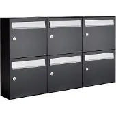 Allux Systeembrievenbus Flow Set 3-Breed, 2-Hoog Zwart