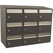 Allux Systeembrievenbus Brickset 3-Breed, 3-Hoog Met Dak Antraciet