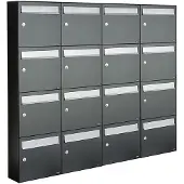 Allux Systeembrievenbus Flow Set 4-Breed, 4-Hoog Antraciet